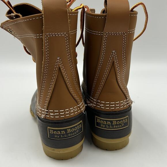 L.L. BEAN DUCK 8” WOMEN SIZE 6 BROWN TAN BOOT MADE IN USAT - Picture 3 of 9